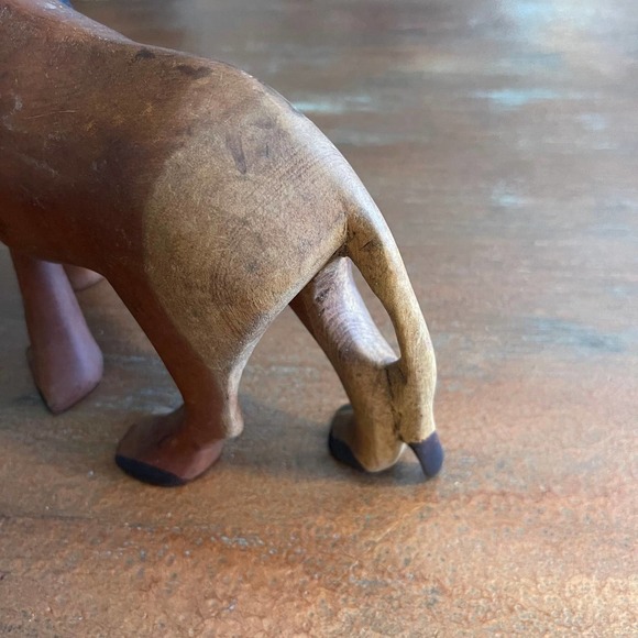 Hand Carved Wood Lyon Toy Figure 10" - Picture 5 of 10